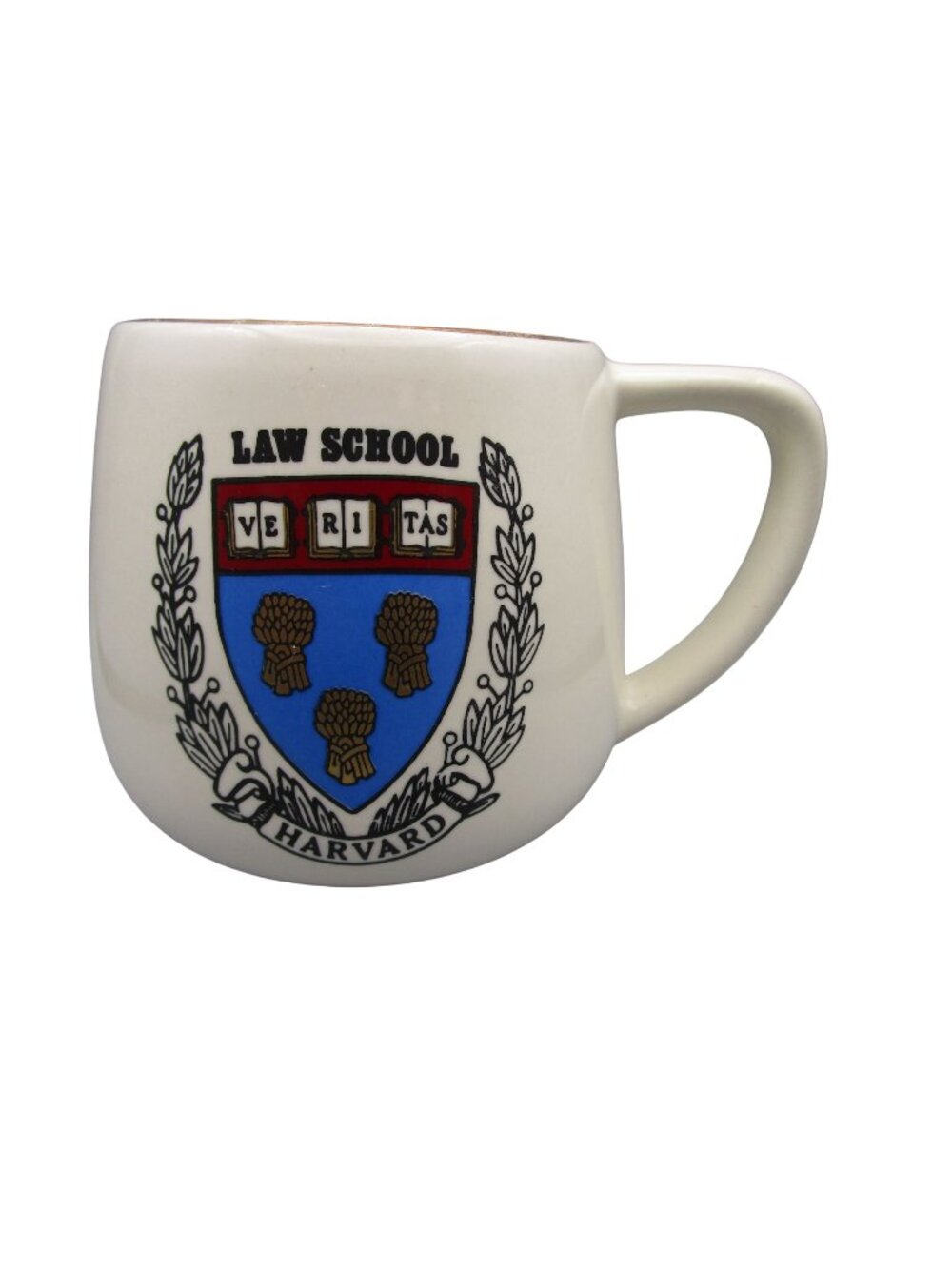 Vintage Veritas Crest Harvard Law School Diner Mug Ceramic Coffee Cup USA Made 1